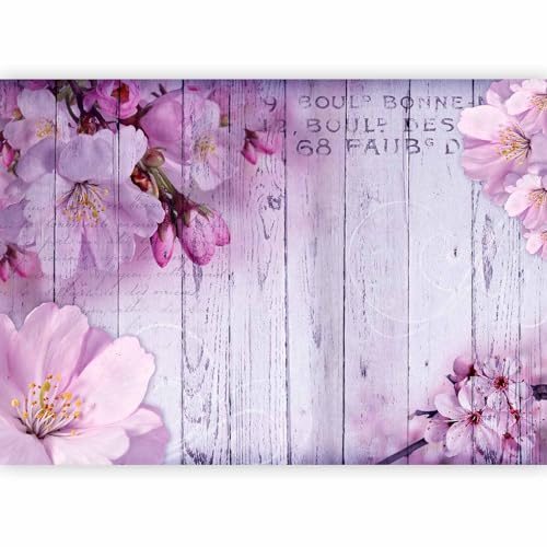Fotomurale murando Carta da parati 300x210 cm TNT Murale alla moda Decorazione da Muro XXL Poster Gigante Design Carta per pareti fiori legno tavole b-A-0202-a-c