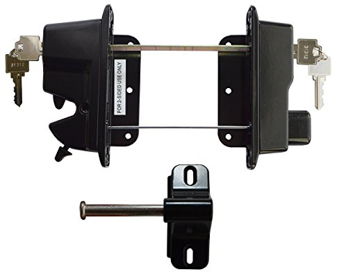 Keystone Black Zinc Diecast Metal Key Lockable Latch | 2-Sided | Keyed Alike | KLADV-M2-BK-KA