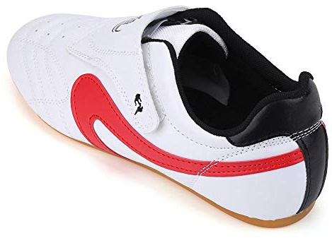Tbest Martial Arts Taewondo Shoes, Martial Arts Trainning Shoes Karate Kung Fu Tai Chi Boxing Sport Gym Martial Arts Shoes Red Stripes Sneakers for Men Women Kids Children Teenager Adults