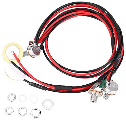 Pastilla de Guitarra Folk, 6.35 mm Pastilla de Contacto Piezoeléctrico Doble con Control de Volumen y Tono para Guitarras Folk Ukulele Mandolina Banjo Accesorios