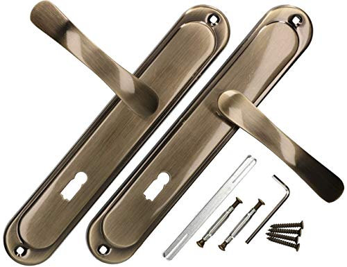 KOTARBAU Türdrücker 72 mm BB Türgriff Patin Türbeschlag Türklinke Drückergarnitur Langschild Türdrückergarnitur Innentür Außentür Handgriff Torbeschlag