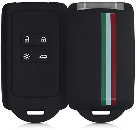 kwmobile Custodia Compatibile con Renault con 4 tasti Smart Key (solo Keyless Go) - Cover Chiavi Auto Protezione Copri Telecomando - Copri Chiave Silicone Bandiera italiana