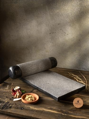 Village Decor Handmade Stone ammikal/Stone Hand Grinder/Mortar & Pestle Sets (B L - 10 * 15 inch)
