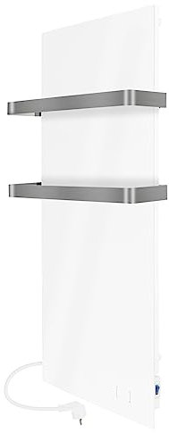 Asciugamani a infrarossi, 48 x 100 cm, con portasciugamani in acciaio inox, riscaldamento a infrarossi, riscaldamento per asciugamani