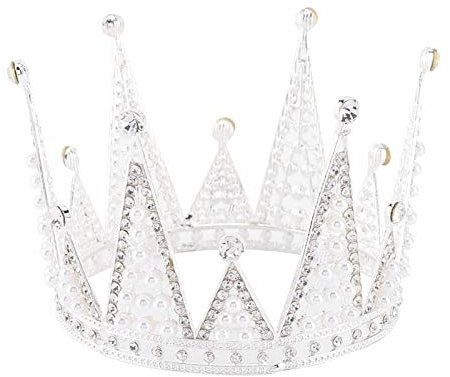 Lsaardth Mini Corona per Torte, Corona d'Argento Compleanno Regina e Principessa Corona Strass Corona diademi corone per Donne e Ragazze Decorazione Torta