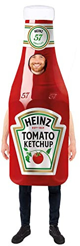 amscan (PKT) (9913345) Adult Heinz Ketchup Bottle Costume Tabard (Standard)