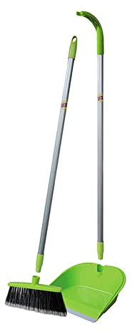 sararui Besen und Kehrschaufel Besen und Kaube mit langem Griff und Teleskop-Borstenanzug for Küche und Zuhause Besen und Kehrschaufel Set