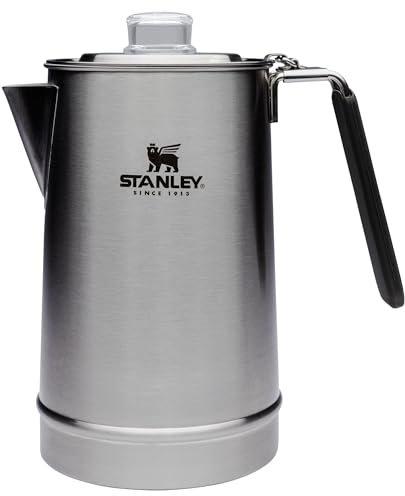 STANLEY Hold Tight Percolator Coffee Pot 1.1 qt | Stainless Steel 6 Cup Coffee Maker | Stove Top or Open Fire | Backpacking, Camping, Hiking Cookware | BPA-Free | Stainless Steel