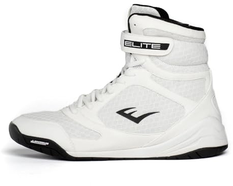 Everlast Elite 2 - Scarpe da boxe, calzature da allenamento boxe, a lunga durata, bianco, 39.5 EU