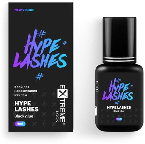 Colla Professionale Extension Ciglia EXTREME LOOK Hype Lashes 5ml | Lash Extensions Glue | Forte | Adesione Veloce in 0,5sec | Durata 8-9 Settimane | ECO | Inodore | Per Extension Volume