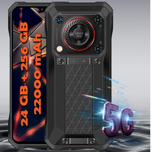 OUKITEL WP33 Pro Rugged Smartphone (2024) Android 13, 24GB + 256GB Telefono Indistruttibile, 22000mAh Cellulare Antiurto 136dB Speaker, 6.6 FHD+, 64MP+32MP, IP68/IP69K/Dual SIM 5G/Face ID/NFC/OTG/GPS
