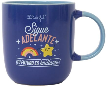 Mr. Wonderful - Taza - Sigue adelante, ¡tu futuro es brillante! - Taza de Café Personalizada - Taza de Cerámica con Mensaje Motivacional