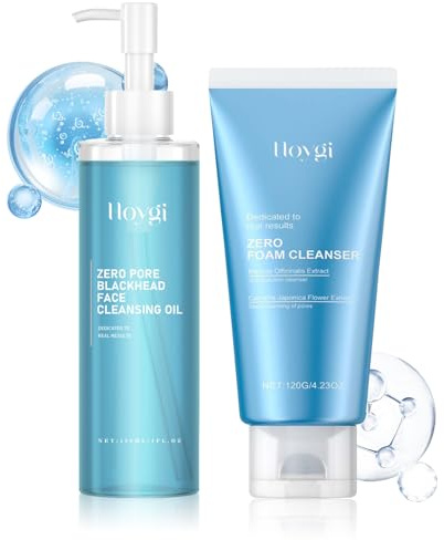 Pore Cleansing Oil + Pore Cleansing Foam, Zero Pore Cleansing Oil, Espuma Limpiadora Profunda de Poros, Doble Limpieza Facial Cleansing Cleanser, para Todo Tipo de Pieles