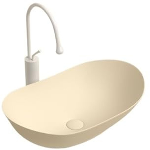 Xilin-872 Vasque à Poser Lavabo de Salle de Bain en céramique, lavabo créatif for la Maison, lavabo de Balcon d'hôtel Lavabo(Beige)