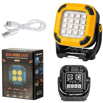 Fangfhai Lámpara de Trabajo Recargable Magnética,Luz LED De Trabajo Alto Brillo - Iluminación Portátil Para Seguridad Viaje Reparación Coche Acampada