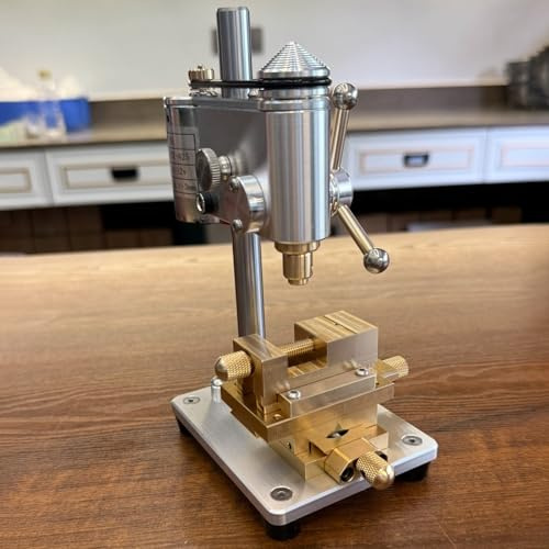 SUCRFXJ Mini Bench Drill Press, Precision Watch Drill Press, Small Benchtop Drill Press, Watchmaker Precision Bench Drill, Variable Speed, Clamping Range 0.3-4mm, for DIY, Watch Repair(Upgrade)