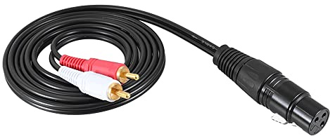 Aumotop Câble Répartiteur XLR en Y, Fiches Métalliques Durables pour Contrôleurs DJ, Mixeurs, Microphones vers Amplificateurs, Câble Noir de 1,5 M pour les Amateurs de Musique