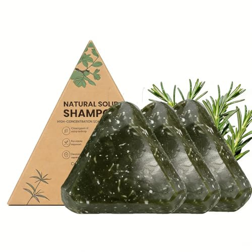Scalp Revival Bar, Amino Förbättrad Dilution schampo, rosmarin hårtvål, naturligt anti-håravfall, fuktgivande och hårbotten örtvård, för alla hårtyper (3 st)