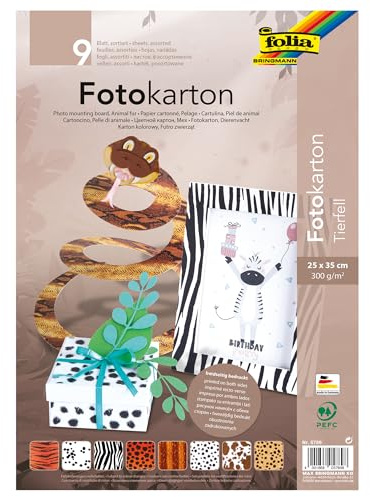 Folia Papier Dessin Carton Safari 25x35 300g - Pochette De 9 [Jouet]