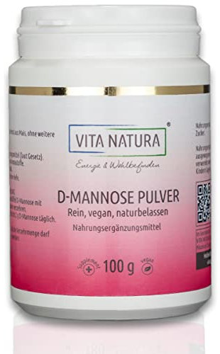 Vita Natura D-Mannose Pulver, vegan, rein, aus Deutschland, gut verträglich auch für Allergiker, da aus Mais (1 x 100 g)