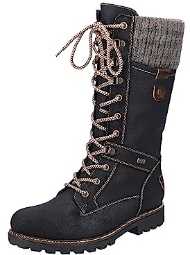 Remonte Damen D7477 Schneestiefel, Schwarz (Schwarz/Nero/Kastanie/Graphit 02), 38 EU