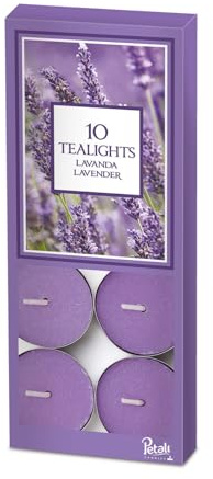 Price's Candles Lavender Scented Tealights Pack of 10 | Lavender fragrance, long-burning wax, ambient lighting, decorative home décor, ideal for relaxation, gifting and everyday use