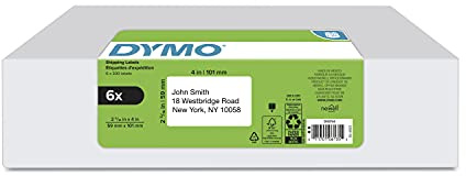 DYMO Authentic LW Large Shipping Labels DYMO Labels for LabelWriter Label Printers 2-5/16 x 4 Print Up to 6-Line Addresses 6 rolls of 300 (1800 Total)