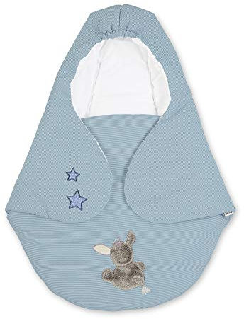 Sterntaler Einschlagdecke, Esel Emmi, Wattiert, Alter: Für Babys ab der Geburt, 75 x 90 cm, Hellblau/Mehrfarbig