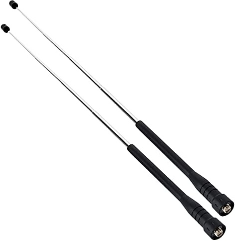UAYESOK VHF/UHF-Teleskopantenne SMA-Buchse, 13,5 cm - 48 cm, einziehbare Antennen für Yeasu FT-4XR FT-4VR FT-65 FT-25R / Baofeng UV-5R BF-888S 2-Wege-Radio (2 Stück)