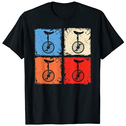 Retro Vintage Quadrate Einrad Monocycle Cyclist T-Shirt