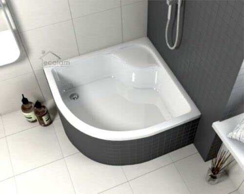 ECOLAM Receveur de douche profond Doris 80x80 cm hauteur: 41 cm, profondeur: 28 cm | pieds et siphon Click Clack incl | Receveur de douche blanc