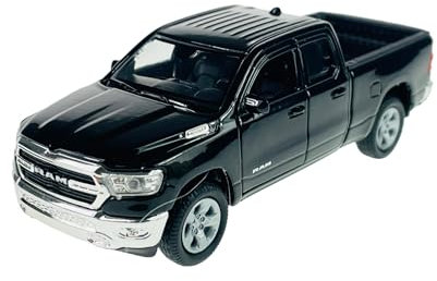 DROMADER Welly 2019 Dodge RAM 1500 Schwarz 1/34-1/39 Neu Modell Auto Die Cast