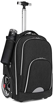 FEEIMOL Cartable a Roulette Garçon Fille Sac à Dos avec roulettes Cartables à roulettes Sac à Dos Enfant Cartable Scolaire Trolley Sacs Scolaires (Noir)