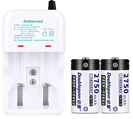 Batterie Rechargeable No.2 C Type 2 Chargeur de Batterie Set LR41 Batterie Haute capacité Universelle Moyenne (Size : 2)