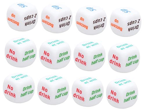 Warmhm 12stücke Acrylwürfel-Spielzeug Für Trinkspiele Englische Spielwürfel Für Ktv-bar Und Zuhause Leicht Und Umweltfreundlich Zufällige Farbe