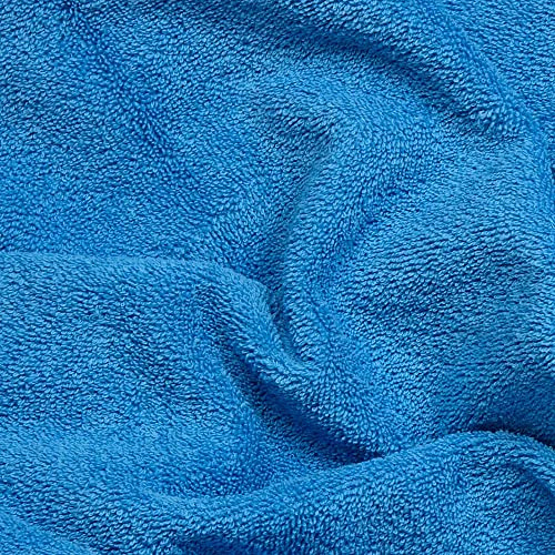 Kt KILOtela - Tela Rizo de Toalla, Algodón, Confeccionar Toallas, Accesorios Bebé, Albornoces, 100 cm Largo x 160 cm Ancho, Azul Nórdico - 1 metro