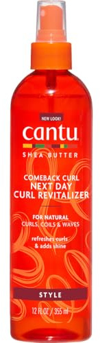 Comeback Curl Next Day Revitalizer Spray – Revitalisierungsspray für Locken – mit reichhaltiger Shea Butter und Rizinusöl – kräftigt, definiert und glättet die Locken – sulfatfrei – 355 ml
