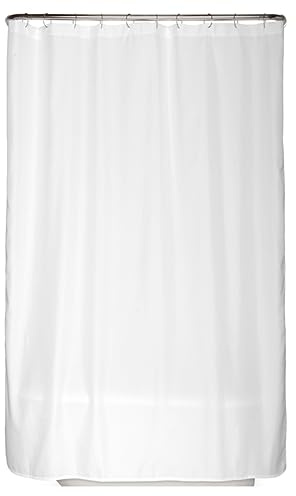 arteneur Anti-Schimmel Duschvorhang 120x200 cm Weiss | Textil recycelt, OEKO-TEX 100, 40°C Maschinenwäsche, blickdicht, wasserdicht, beschwerter Saum, mit 8 recycelten Ringen