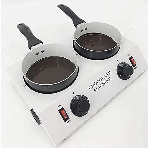 Olla para derretir chocolate, queso, chocolate, olla calefactora eléctrica para fondue, máquina calentadora para chocolate, mantequilla, queso, crema, dulces, leche, café (olla doble) (plata) The New