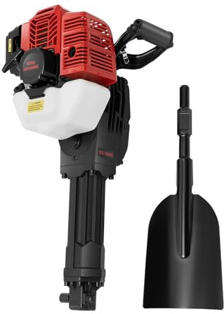 BJTDLLX 52CC Garten Baumgräber Tragbarer Gartenbaumgräber Bagger, 2-Takt 1900W Handgeführter Pfostenlochgräber 1500r/min Baumpflanzschaufel Felsbohrmaschine for Garten, Bauernhof, Zuhause