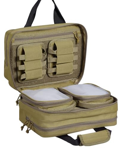 VEVOR Borsa Per Armi da Fuoco Per Caccia, Borsa per Fucile Capienza 2 Pezzi, Zaino per Fucili con 2 Pezzi 6 Scomparti per Caricatori, Zaino per Utensili per Caccia all'Aperto, Borsa Marrone