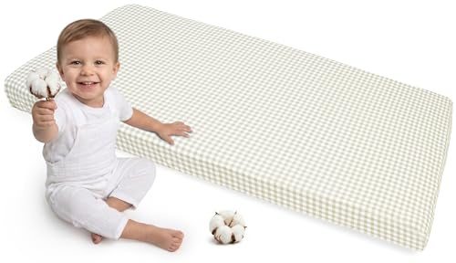 Medi Partners Spannbettlaken 60x120 Baby Bettlaken Kinderbett Spannbetttuch 100% Baumwolle - Fitted Kinder Sheet Bettwäsche Babymatratze Schlafsack Babybett (Kariert)