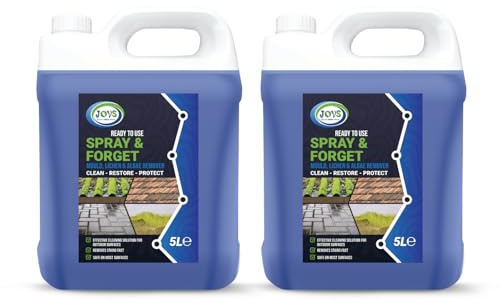 JOVS Spray and Forget 2x 5L Mould, Lichen, Algae & Moss Remover 10L - Powerful Outdoor Surface Cleaner for Patios, Decking, Driveways, Walls, Fences and Rooftops.