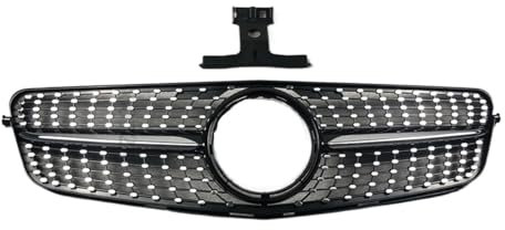 Auto Frontgrill Vordereinlass-Kühlergrill-Stoßfänger Grill Für W204 C204 S204 C43 Für Benz C 2007-2014 Für AMG Für GT R Diamond Style Tuning Accessoires Front Kühlergrille(Diamond Glossy Black)