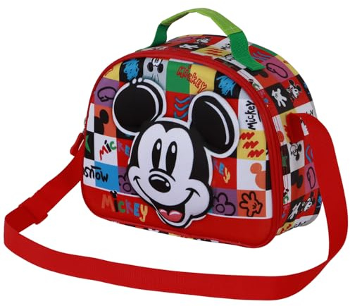 Disney Mickey Mouse Mood-Bolsa Portamerienda 3D, Multicolor, 26 x 20 cm