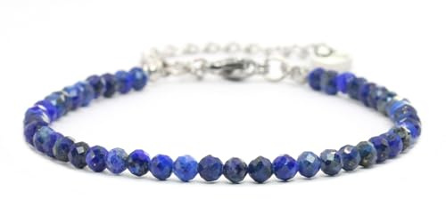 LAKADA Echtes Edelstein Armband mit facettierten 4mm Perlen - Länge verstellbar - Heilstein Schutzstein Edelsteinarmband Glücksbringer Talisman Geschenk
