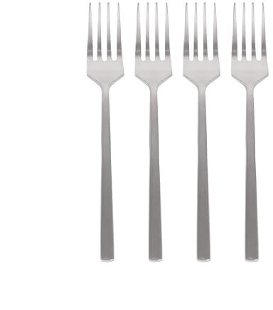 Argon Tableware Silver Stainless Steel Cake Forks Set of 4-15cm Dessert Forks for Pastries, Cakes and Sweet Treats - Elegant Modern Cutlery with Durable Rust-Resistant Finish for Dining and Parties