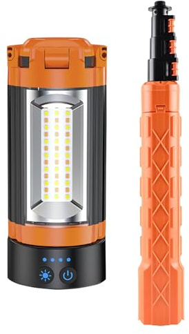 Bärbar campinglampa – 10 000 mAh campinglampor med stativ | laddningsbar arbet | vattentäta utomhuslampor | stativarbetslampor för picknick vandring