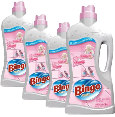 Bingo Flüssiger Allzweckreiniger – 1 L | Blumiger Duft & zuverlässige Reinigung für Haushalt & Böden, 4 ER