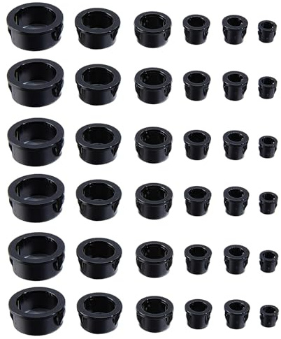 NICENEEDED 170 pièce de Passe Câbles à Pression Protecteur de Passe Câble à Encliqueter 5/16 3/8 1/2 5/8 3/4 1 Kit D'Assortiment de Bouchons de Trou de Câble et de Bagues de Verrouillage